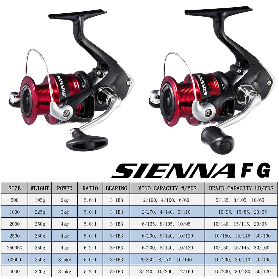 SHIMANO SIENNA Mulinello da pe - Kastking Reel Zephyr recensione e prezzo